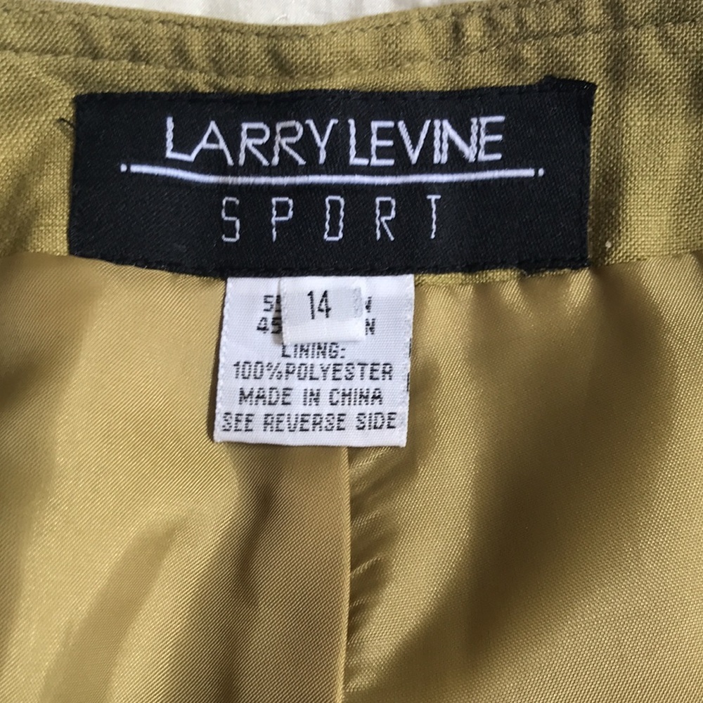 Larry Levine sport linen blend fully lined capri pants avocado green never worn - Picture 5 of 11